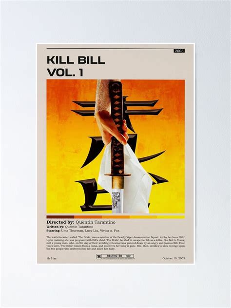 "Kill Bill Vol.1 Poster" Poster for Sale by malekskaos | Redbubble