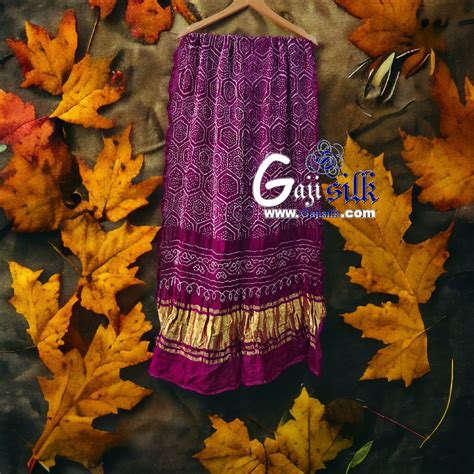 Brinjal Designer Bandhani Dupatta Pure Gaji Silk Gaji Silk