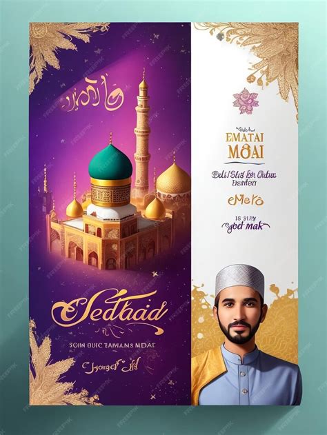 Premium Photo Ramadan Mubarak Invitation Poster Luxury Elegant Design