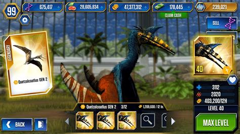 New Vip Quetzalcoatlus Gen Unlocked X Maxed Jurassic Workd The