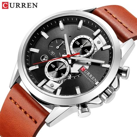 Novo Top Marca de Luxo Chronograph Sports Watch CURREN Calendário