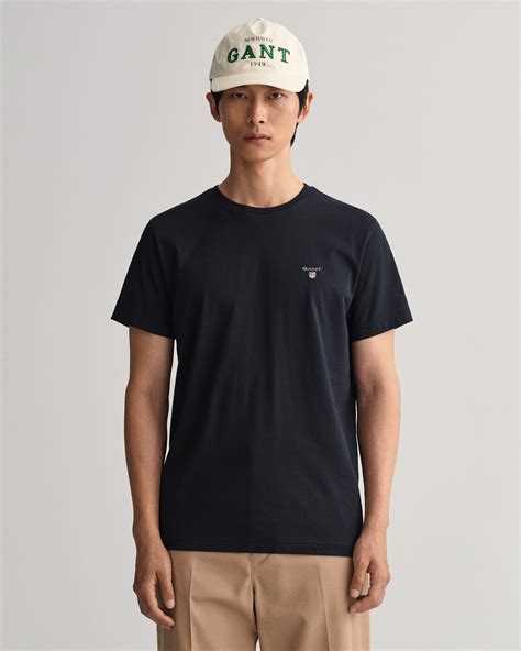 GANT Erkek Siyah Regular Fit Bisiklet Yaka T Shirt ERKEK T Shirt Polo