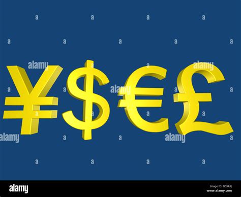 Yen Dollar Euro And Pound Currency Signs Stock Photo Alamy