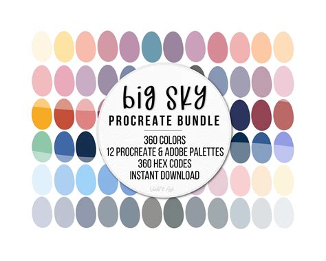 Big Sky Procreate Palette Bundle Procreate Color Palette Procreate