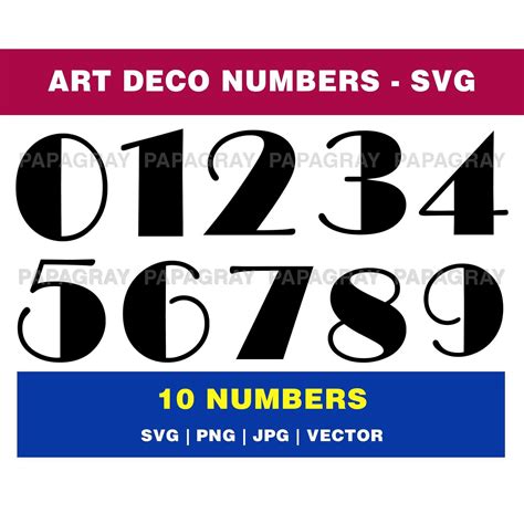 Art Deco Numbers Silhouettes 10 Designs Digital Download Art Deco ...