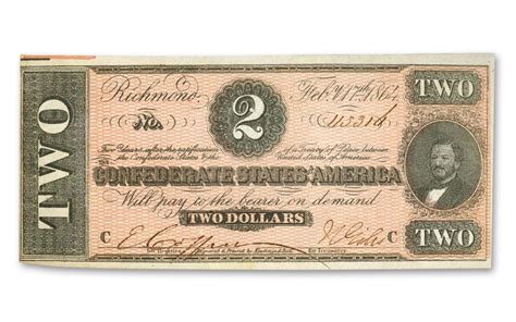 1864 $2 Confederate Paper Note AU | GovMint.com