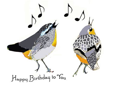 Little Birds Singing Birthday Greeting