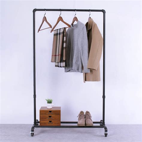 Amazon Womio Industrial Iron Pipe Clothing Rack On Wheel Clothing