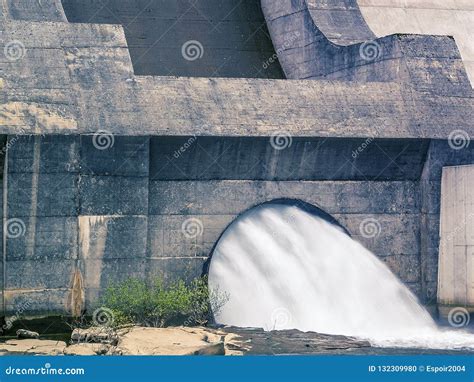 Dam and Turbines of a Hydroelectric Power Station with Falling Water Flows Stock Photo - Image ...