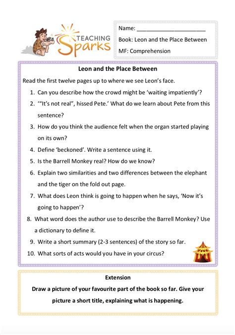 Leon And The Place Between Ks Reading Resources Literacy Lessons