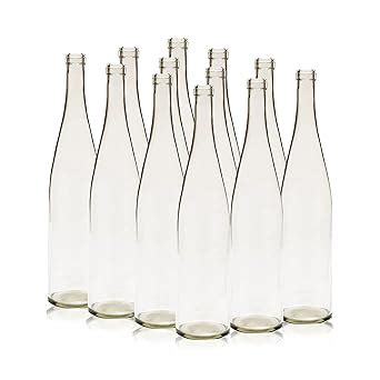 FastRack W13 Botellas de vino transparentes de 750 ml vacías