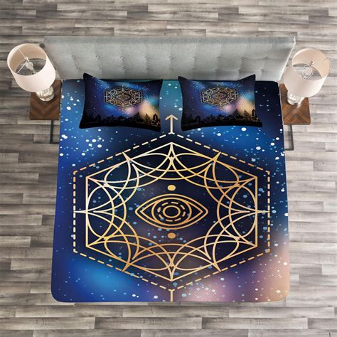 Sacred Geometry Bedspread Set King Size Hexagon Ubuy India