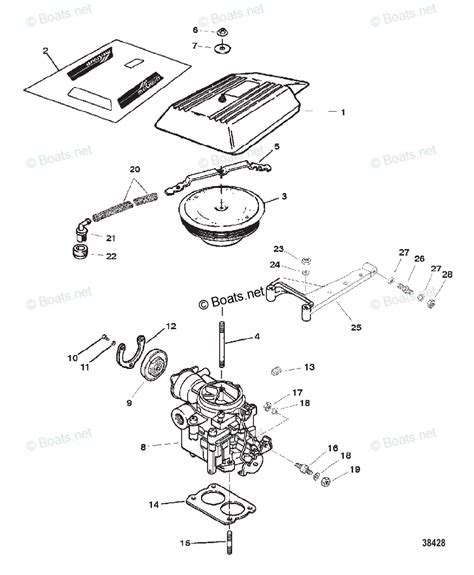 Mercruiser Sterndrive Gas Engines Oem Parts Diagram For Carburetor And Throttle Linkage 2