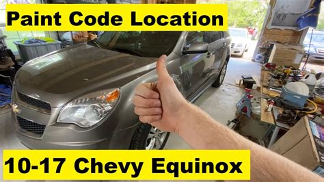 Chevy Equinox Paint Code Location