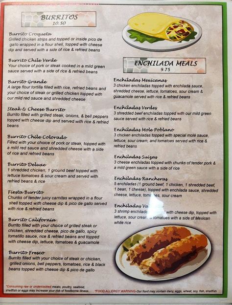 Menu at Rudy’s Mexican Cantina & Grill restaurant, Peoria