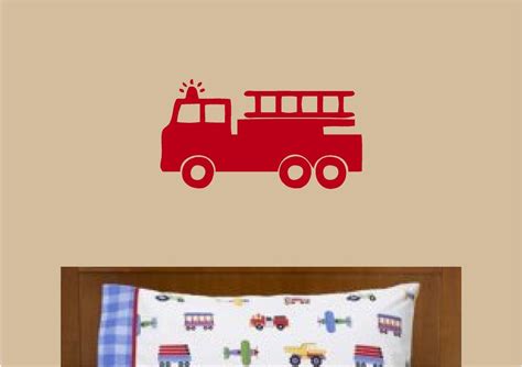 Fire Truck Vinyl Wall Decal Firetruck Decal Fireman Decal | Etsy