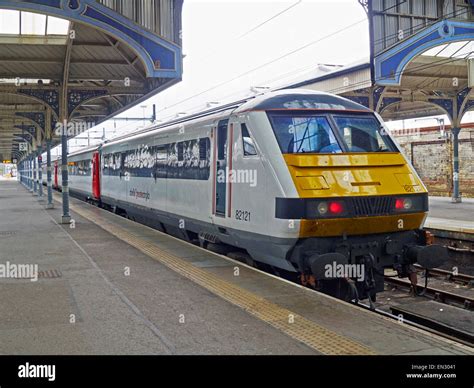 Abellio Greater Anglia Class 82 Electric Locomotive At The Head Of A Train Just Arrived In