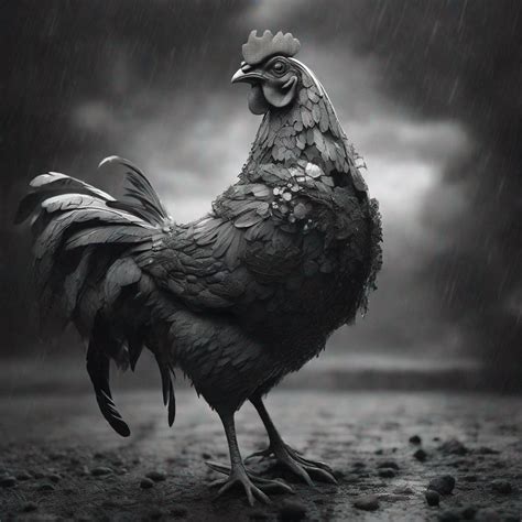 Goth Metaphorical Chicken Haute Couture On A Gloomy