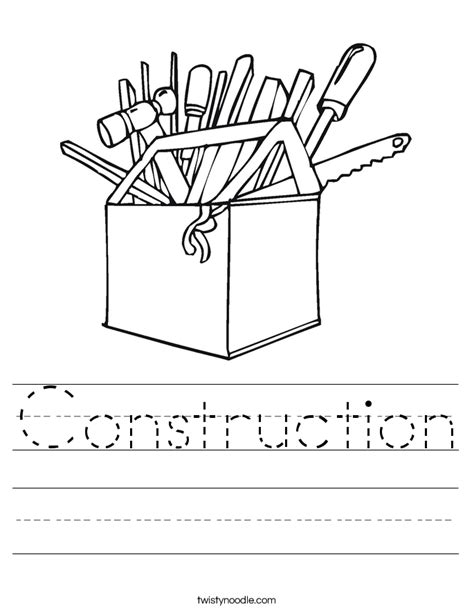 Construction Worksheet Twisty Noodle