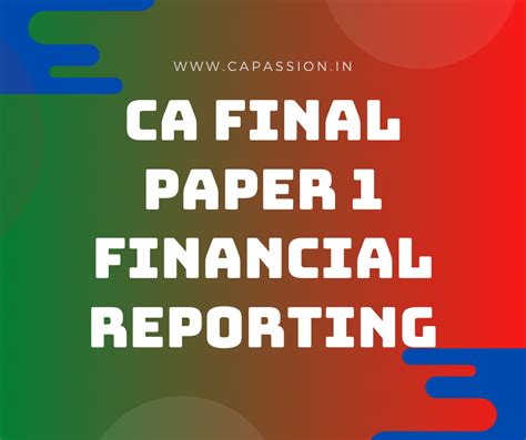 CA Final Paper 1 Financial Reporting