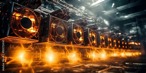 Electricity Sparks Around Crypto Mining Rigs Highlighting High Energy Consumption For Operation