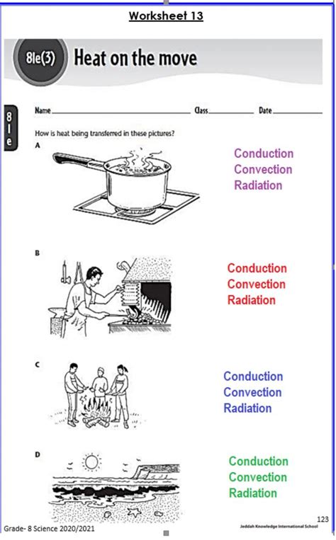 Worksheet For Heat On The Move