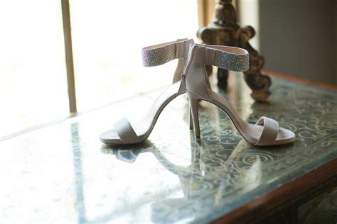 Nude Sparkling Strappy Wedding Heels