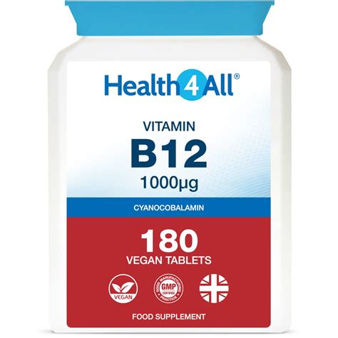 Vitamin B12 Cyanocobalamin 1000mcg Tablets Health4all