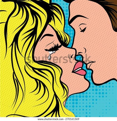 Pop Art Kissing Couple Love Vector Stock Vector Royalty Free 270161369 Shutterstock