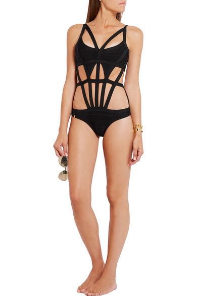 Herv L Ger Cutout Bandage Swimsuit Net A Porter