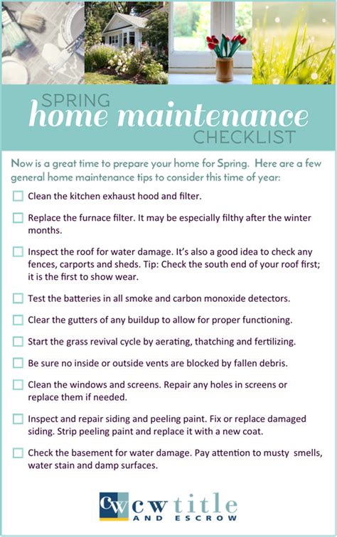 Spring Home Maintenance Checklist - Windermere Greenwood