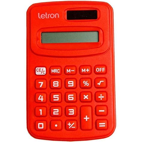 Calculadora De Bolso Colorida Mini Vermelho D Gitos Letron