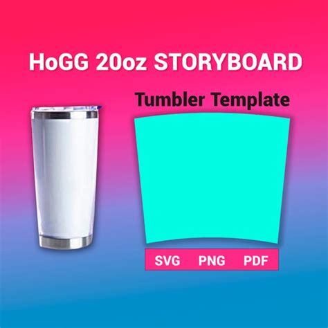 Hogg 20oz STORYBOARD Tumbler Template Sublimation For Use Etsy