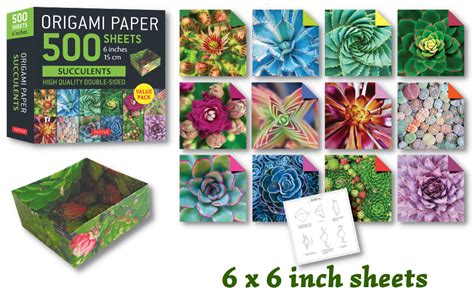 Amazon Origami Paper 500 Sheets Succulents 6 15 Cm Tuttle