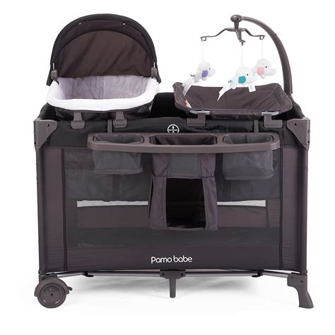Buy Pamo Babe Unisex Nursery Center Playard With Bassinet Changing Table Black Online At