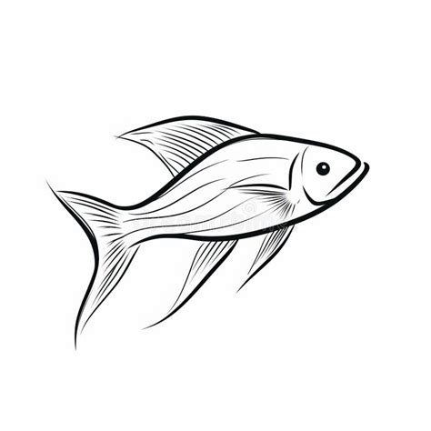 Sleek and Stylish Fish Swimming in Crisp Black and White Stock ...