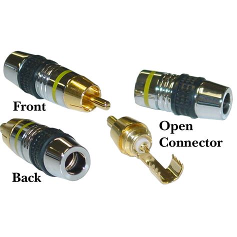 connector rca gold premium yellow band compatible cable