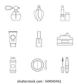 Perfume Icons Set Different Shapes Bottles Stock Vector Royalty Free