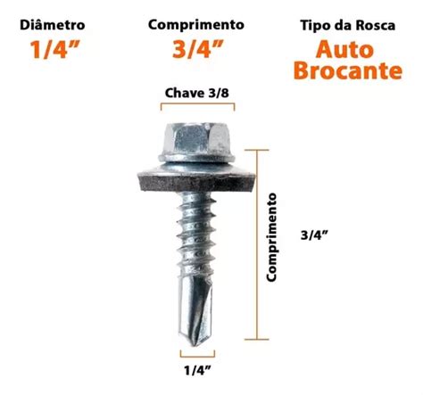 Parafuso Auto Brocante Para Telha De Zinco X P Venda Em