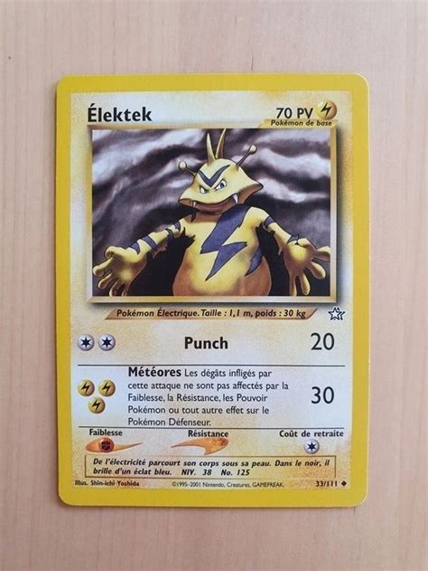 33 111 Elektek Carte Pokémon Wizards Neo Genesis Pokémon Beebs