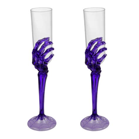 Fsstam Spooky Plastic Skeleton Hand Champagne Flutes 1025 Tall