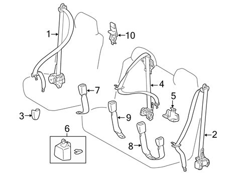 Toyota Tundra Seat Belt Receptacle Left Rear Double Cab Outer