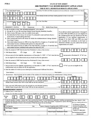 Fillable Online State Nj Form PTR 1 2000 Form PTR 1 2000 State Nj