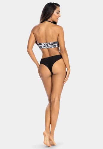 Bandeau Biustonosz G Ra Od Bikini Typu Szarfa Wz R Zebra Black