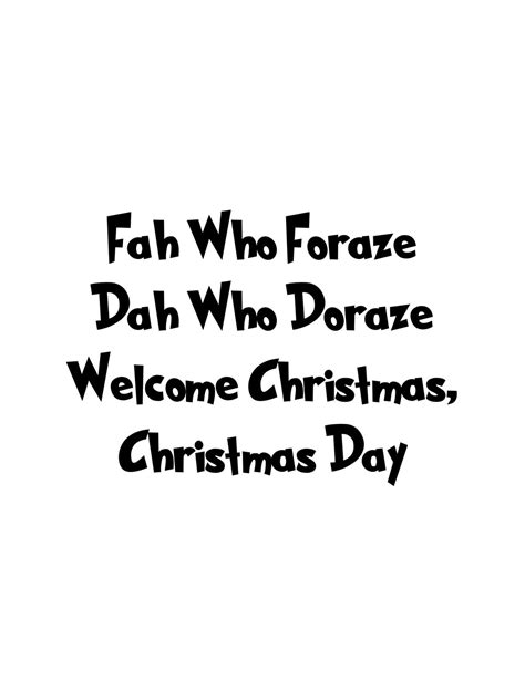 Welcome Christmas Lyrics in Grinch Font Printable Digital | Etsy