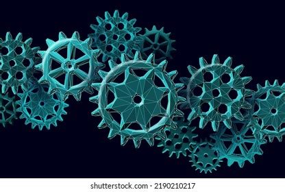 3d Gears Work Progress Concept Wheel Stock Vector Royalty Free