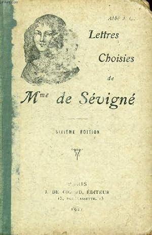 Lettres Choisies De Madame De Sevigne By Madame De Sevigne Bon