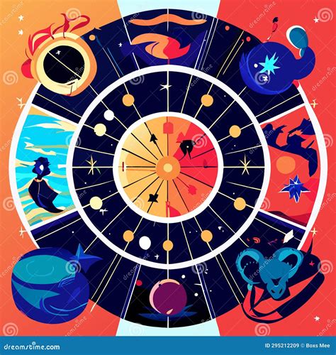 Zodiac Sign Pisces Zodiacal Horoscope Circle With Planets And Stars