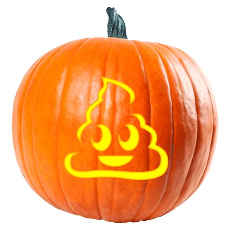 Poop Emoji Pumpkin Carving Stencil - Pumpkin HQ