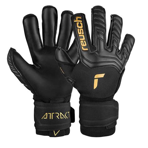 Reusch Goalkeeper Gloves Attrakt Duo Evolution Cut Black Gold